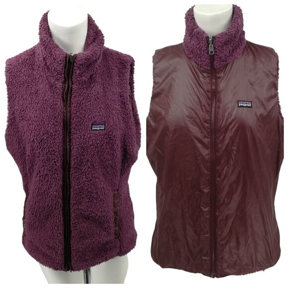 Patagonia Los Labos Reversible Teddy Bear Vest Size L? Purple Light Balsamic - Picture 1 of 16
